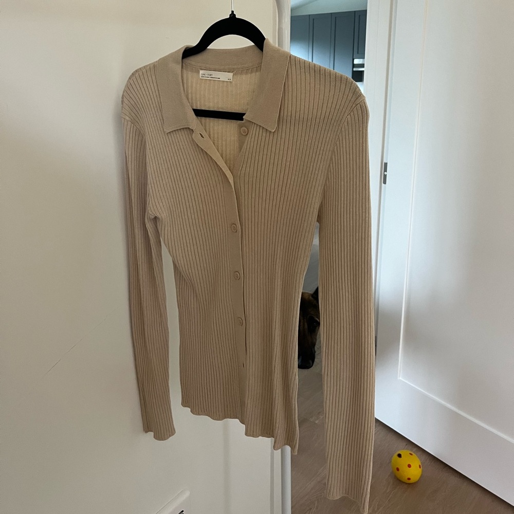 Oak + Fort Ribbed Longsleeve Button up